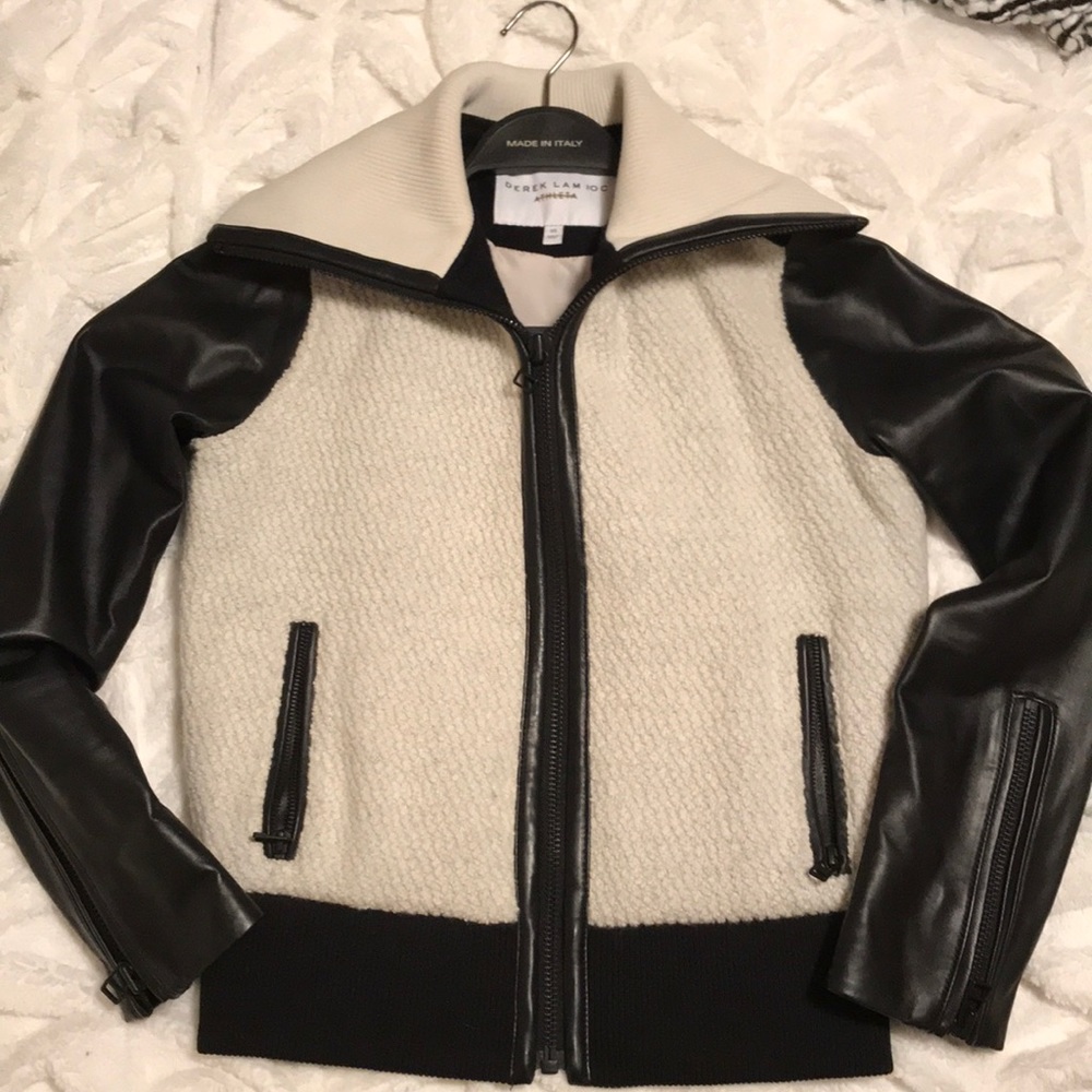 DEREK LAM LEATHER FASHION JACKET